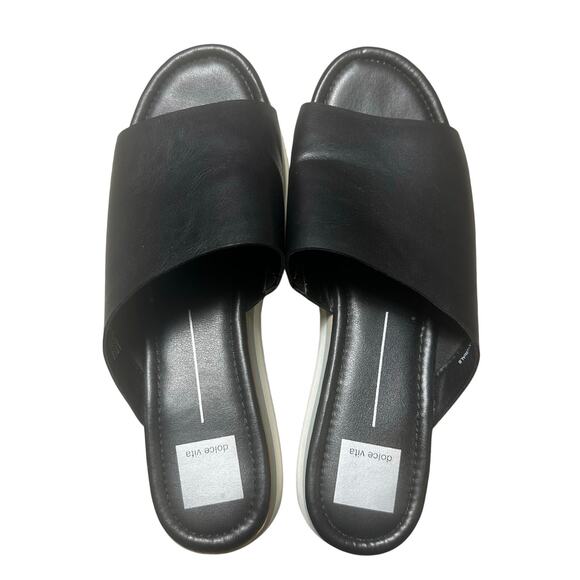Dolce Vita Milo Black Platform Slide Sandals - Picture 8 of 8
